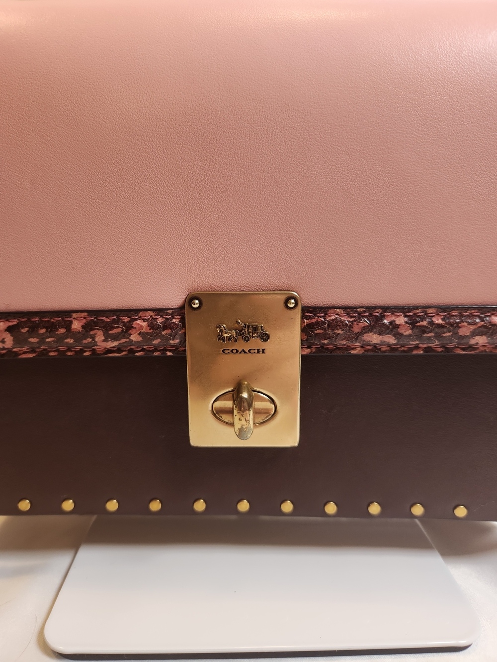 Coach x Jennifer Lopez Hutton Shoulder Bag in Colorblock with Genuine Snakeskin - Picture 2 of 11